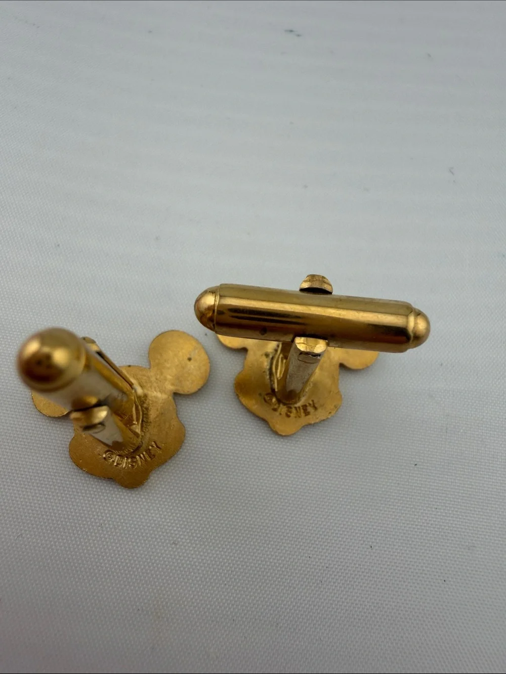 Vintage Gold-tone Mickey Character Head Cufflinks for Men